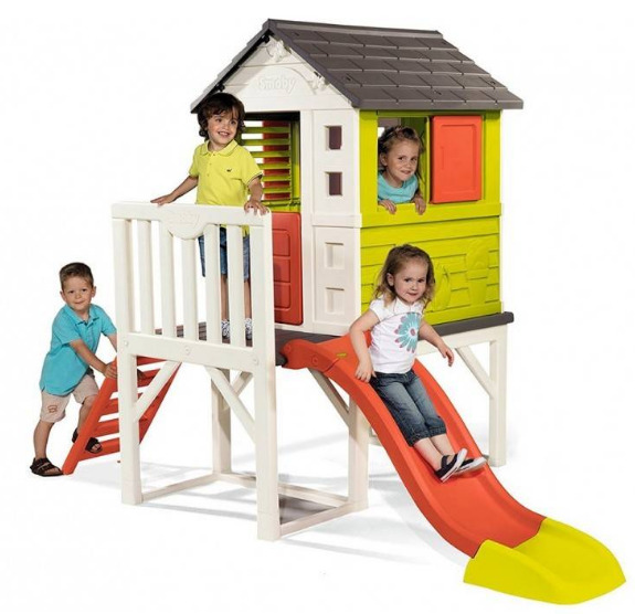 Domek ogrodowy dla dzieci Smoby Domek na Palach plac zabaw Zjeżdżalnia 150cm
