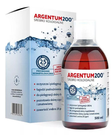 Tonik do twarzy Aura Herbals Argentum200 Srebro Koloidalne 25 ppm 500 ml