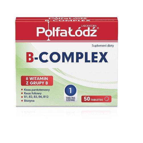 WITAMINA B-COMPLEX Tabletki na niedobór witamin z grupy B Polfa-Łódź 50tabl.