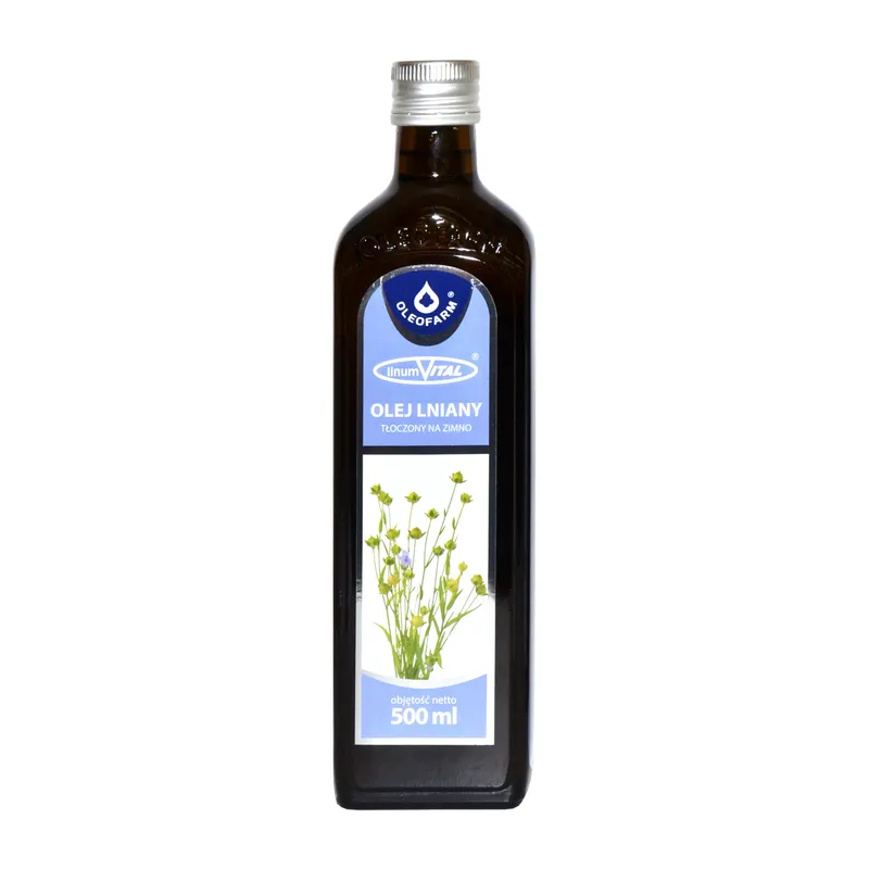 Olej Lniany Tłoczony Na Zimno Oleofarm Linumvital 500Ml