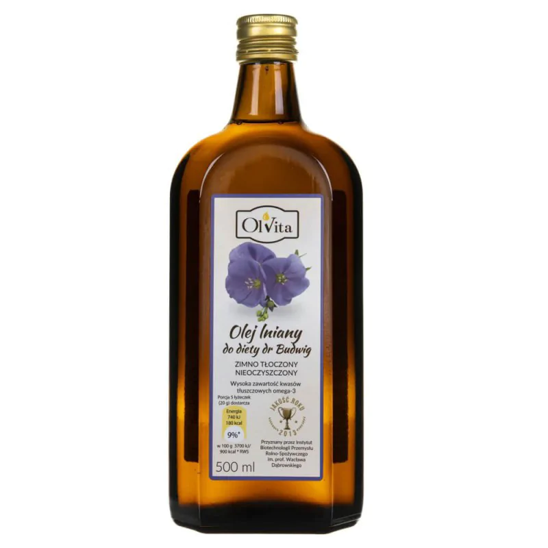 Olej lniany budwigowy Olvita 500ml