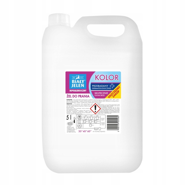 Biały Jeleń Hipoalergiczny żel do prania kolorów