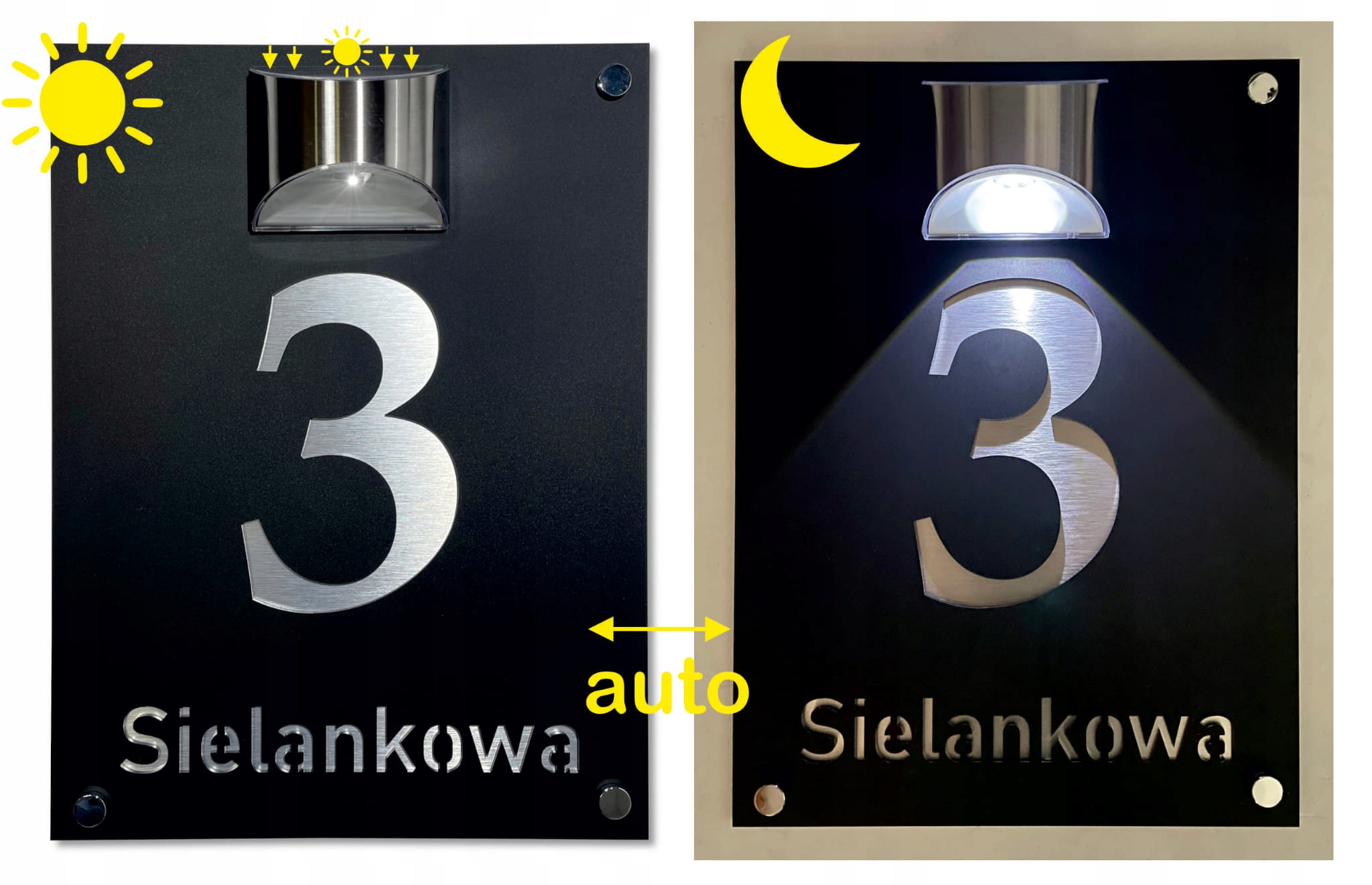 Podświetlana tabliczka z numerem domu aluminium 30x40 Flexistyle